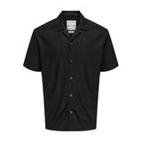 Only & Sons Onskarı Rahat Kesim Kısa Kollu Çıt Çıt Düğmeli Gömlek, XL, 22032560, Black, Erkek