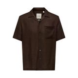 Only & Sons Onslaurence Lınen Resort Collar Ss Noos Erkek Kahverengi Gömlek - 22036242