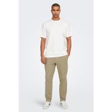 Only & Sons Onslİnus Streç Pamuklu Tapered Fit Lastikli Bel Daralan Paça Jogger Erkek Pantolon 22029765 BEJ