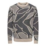 Only & Sons Onslong Reg Ls Crew Jaquard Knıt Erkek Gri Kazak - 22035127