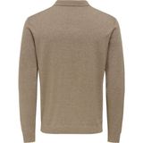 Only & Sons Onslouı Reg 12 Ls Mel Polo Knıt Noos Erkek Kahverengi T-Shirt - 22033758 - 2XL