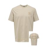ONLY & SONS Onsmanuel Life Reg Ss Desert Tee erkek tişörtü, Gümüş Astar, L