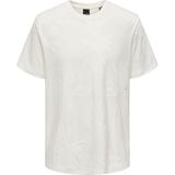 Only & Sons Onsmarco % 100 Pamuk Relaxed Fit Bisiklet Yaka T Shirt Erkek T Shirt 22029457 - Ekru