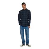 Only & Sons Onsmatt Uzun Kollu Regular Fit%100 Pamuk Gömlek, 2XL, 22030127, Lacivert, Erkek