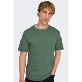 Only & Sons Onsmax % 100 Pamuk Regular Fit Bisiklet Yaka T Shirt Erkek T Shirt 22025208 - Yeşil - 2XL