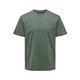 ONLY & SONS Onsmax Life Reg Ss Stitch Tee Noos erkek tişörtü, Dark Forest, M