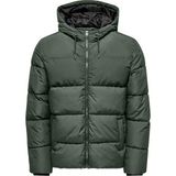 Only & Sons Onsmelvın Lıfe Hood Puffer Jacket Otw Vd Erkek Antrasit Mont 22020857-16 - XL