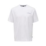 Only & Sons ONSMERVYN LIFE Erkek T-Shirt, Relaxed Fit, Kısa Kollu,%100 Organik Pamuk, Beyaz, L