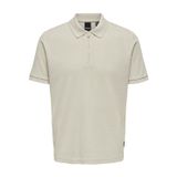 Only & Sons Onsmike Zipper SS Açık Gri Polo Erkek T-shirt