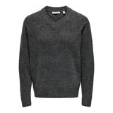 Only & Sons Onsmove Rlx Brushed V-Neck Knıt Erkek Siyah Kazak - 22035138