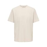 Only & Sons Onsnoble Rlx Ss Tee Noos Rahat Kesim Kısa Kollu Tişört, L, 22034232, bej, Erkek