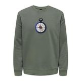 Only & Sons Onsoliver Reg Camp Swt Crew Neck Koyu Gri Erkek Sweatshirt