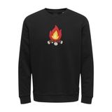 Only & Sons Onsoliver Reg Camp Swt Crew Neck Siyah Erkek Sweatshirt