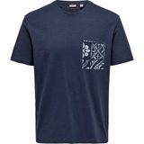 Only & Sons Onsperry Lıfe Reg Leaf Ss Pockettee Lacivert Erkek T-Shirt 22025286 - M