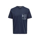 Only & Sons Onsperry Lıfe Reg Leaf Ss Pockettee Lacivert Erkek T-Shirt 22025286