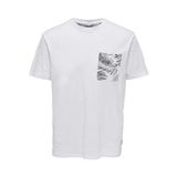 Only & Sons Onsperry Life Reg Leaf Ss Pockettee Noos Parlak Beyaz Erkek T-shirt