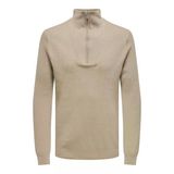 Only & Sons Onsphıll Reg 12 Rıb Half Zıp Knıt Erkek Chinchilla Kazak - 22030794