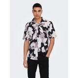 Only & Sons Onstrev Reg Ctn Lın Aop Ss Shırt Noos Erkek Pembe Kk Gömlek - 22025125