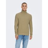 Only & Sons Onstuck 7 Roll Neck Knit Erkek Bej Kazak - 22022595 - Siyah