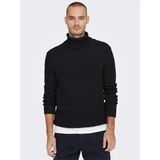 Only & Sons Onstuck 7 Roll Neck Knit Erkek Siyah Kazak - 22022595 - M