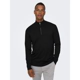 Only & Sons Onswyler Lıfe Reg 14 Half Zıp Knıt Noos Erkek Black Kazak - 22021264