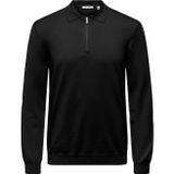 Only & Sons Onswyler Lıfe Reg 14 Half Zıp Polo Knıt Erkek Black Kazak - 22034225