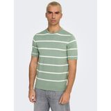 Only & Sons Onswyler Lıfe Reg 14 Ss Strıped Knıt Erkek Yeşil Kazak - OS22032764 - M