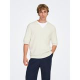 Only & Sons Onswyler Lıfe Rlx 12 Ss Splıt Knıt Noos Erkek Beyaz Kazak - 22036158 - XL