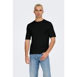 Only & Sons Onswyler Regular Fit Bisiklet Yaka T Shirt Erkek T Shirt 22022928 - Siyah