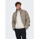 Only & Sons Puffer Mont, M, Puffer Mont, Gri, Erkek