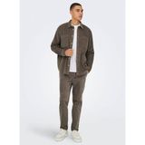 Only & Sons Rahat Açık Kahve Jakarlı Erkek Gömlek Onsalp Rlx 2pkt Washd Cord Ls Shırt
