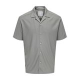 Only & Sons Rahat Kesim Kısa Kollu Gömlek, XL, 22032560, Limestone, Erkek