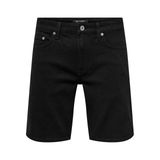 Only & Sons Regular Fit Jean Şort, M, 22032927, Siyah, Erkek