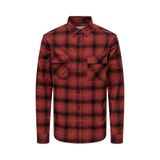 Only & Sons Regular Fit Pamuk Gömlek, L, 22030127, Kırmızı, Erkek