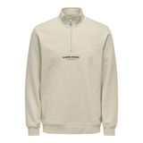 Only & Sons Regular Fit Yarım Balıkçı Yaka Fermuarlı Sweatshirt, XL, 22030922, Silver Lining, erkek
