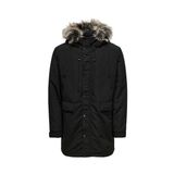 Only & Sons Siyah Erkek Mont ONSDREW FUR PARKA OTW