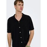 Only & Sons Siyah Erkek Normal Fit Desenli Kazak 22037745 Onsjam Lıfe Reg Shırt Knıt - XL