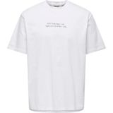 Only & Sons Siyah Erkek Rahat Baskılı T-Shirt 22030568 Onsaaron Lıfe Rlx Ss Tee - Beyaz