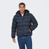 Only & Sons Union Seamless Life Puffer Erkek Lacivert Kapüşonlu Mont