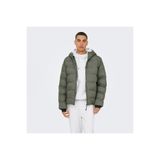 Only & Sons Union Seamless Life Puffer Kapüşonlu Mont, XL, Union Seamless Life Puffer, Gri, Erkek