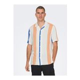 Only & Sons Wayne Lıfe Reg Strıpe Vıscose Shırt Erkek Beyaz-mavi Gömlek -24 22026100