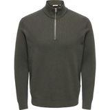 Only & Sons Yeşil Erkek Dik Yaka Örgü Kazak 22023210 Onsphıl 12 Struc Half Knıt - XL