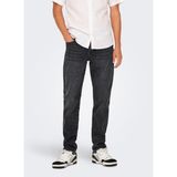 Only & Sons Yüksek Bel Rahat Siyah Erkek Denim Pantolon Onsyoke Tapered Wb 7850 Dot Dnm Noo - 32 - 30