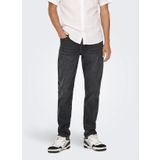 Only & Sons Yüksek Bel Rahat Siyah Erkek Denim Pantolon ONSYOKE TAPERED WB 7850 DOT DNM NOO