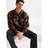 Only & Sons Yüksek Yaka Sweatshırt ONSBILLY VTG WASHED AOP HALFZIP SWE, L, 5003295200, Kahve, erkek