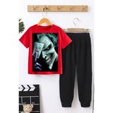 Only Trendwear Çocuk Joker Baskılı Alt - Üst Eşofman Takımı - 9 - 10 Yaş - Kırmızı