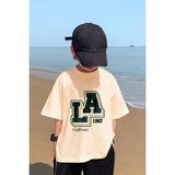 Only Trendwear Çocuk Los Angles Baskılı Pamuklu Tshirt - 7 - 8 Yaş - Bej
