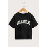 Only Trendwear Çocuk Los Angles Pamuklu Tshirt - Siyah - 9 - 10 Yaş