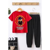 Only Trendwear Çocuk Mafia Ördek Baskılı Alt - Üst Eşofman Takımı - 3 - 4 Yaş - Kırmızı
