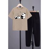 Only Trendwear Çocuk Sleep Panda Alt - Üst Eşofman Takımı - Bej - 5 - 6 Yaş